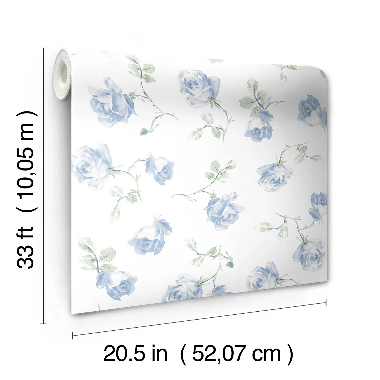 A-Street Prints Ribbon Rosa French Blue Loose Roses Wallpaper | Wallpaper Twins A-Street Prints Ribbon Rosa French Blue Loose Roses Wallpaper - SKU AST6085