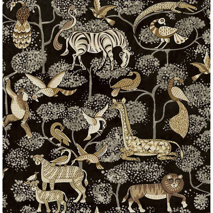 A-Street Prints Rigby Black Jungle Animals Wallpaper - SKU 4135-27287