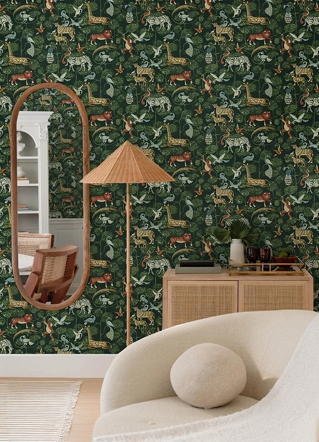 A-Street Prints Rigby Green Jungle Animals Wallpaper - SKU 4135-27286
