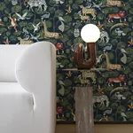 A-Street Prints Rigby Navy Jungle Animals Wallpaper - SKU 4135-27285