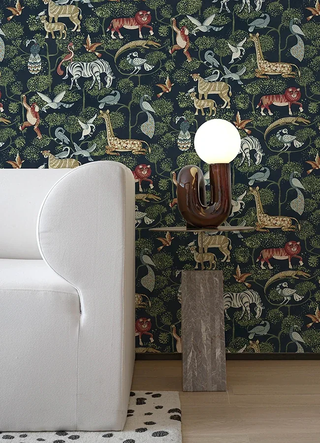 A-Street Prints Rigby Navy Jungle Animals Wallpaper - SKU 4135-27285