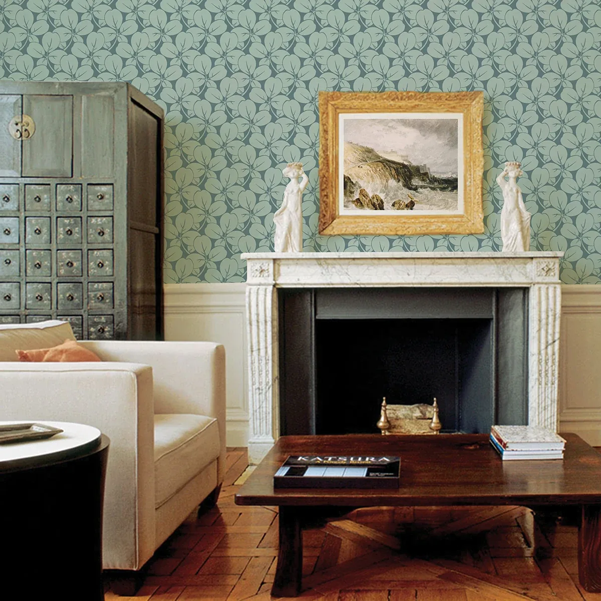 A-Street Prints Robert Aqua Clover Wallpaper - SKU 2970-26108