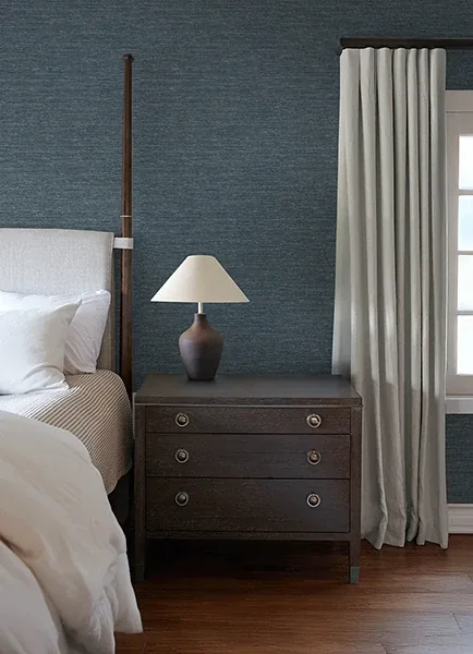 A-Street Prints Roderick Dark Blue Textured Wallpaper - SKU 4173-27649