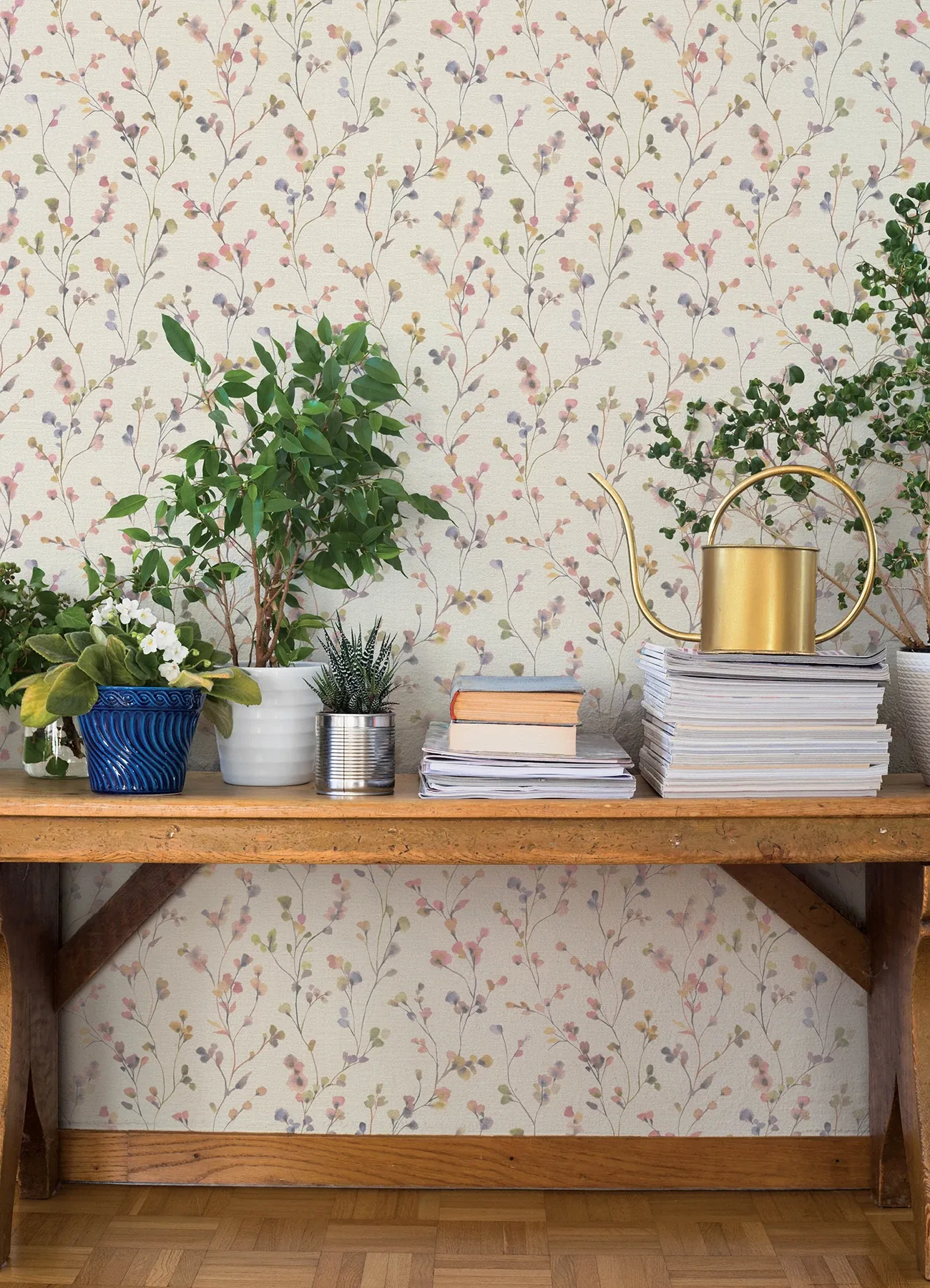 A-Street Prints Romy Pink Springtime Trail Wallpaper - SKU 4202-486155