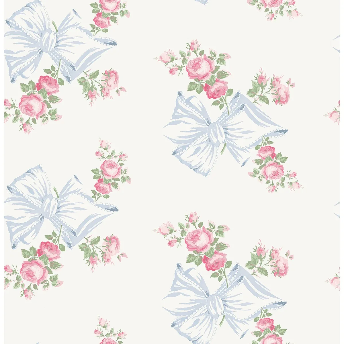 AST4113 | Rosa Beaux Pastel Blue Large Bow Spot Wallpaper