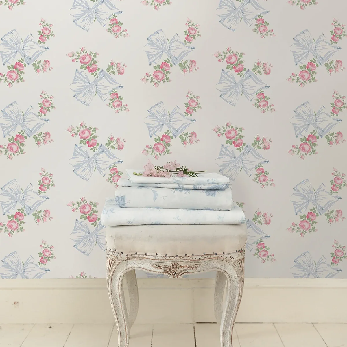 A-Street Prints Rosa Beaux Pastel Blue Large Bow Spot Wallpaper | Wallpaper Twins A-Street Prints Rosa Beaux Pastel Blue Large Bow Spot Wallpaper - SKU AST4113