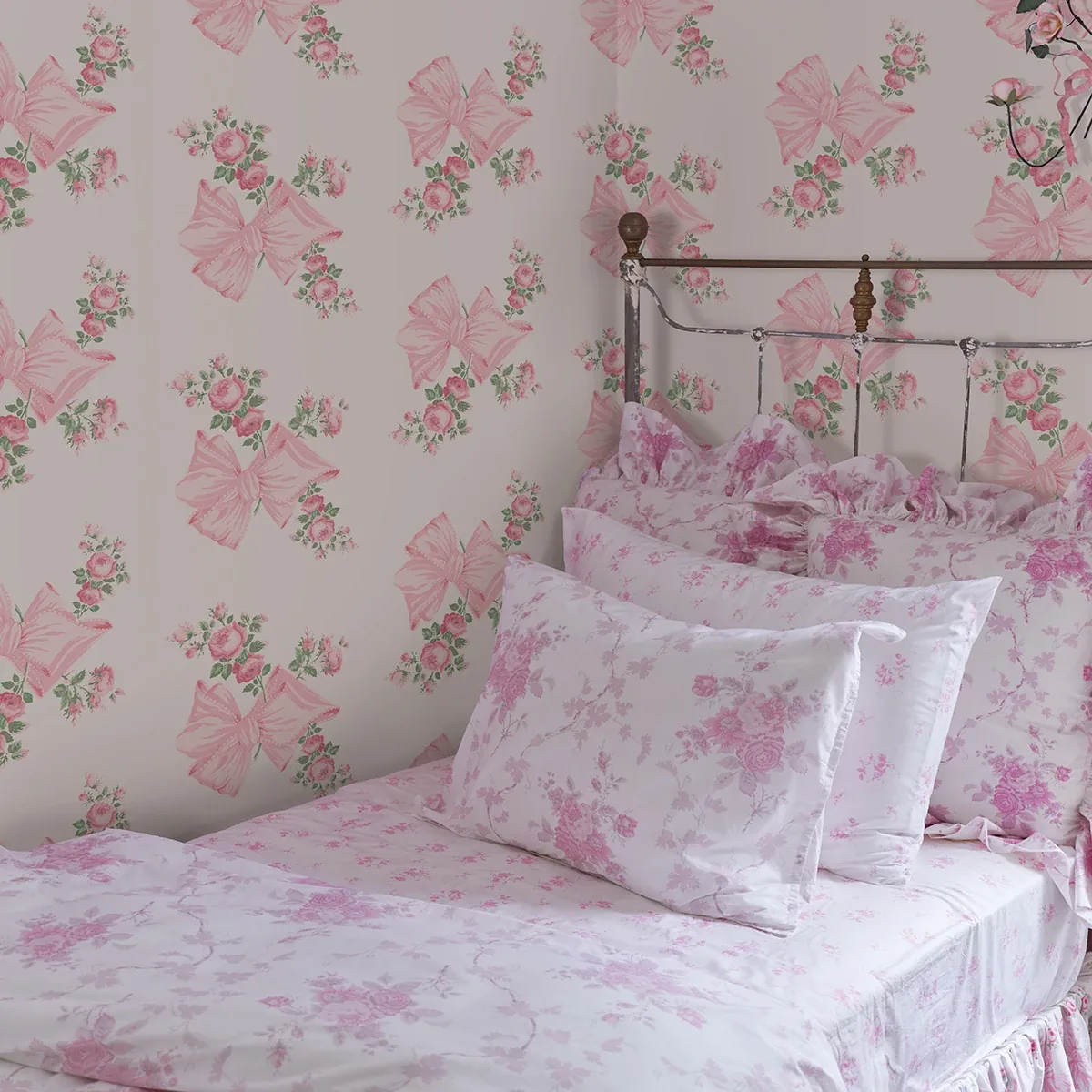 A-Street Prints Rosa Beaux Pink Mint Large Bow Spot Wallpaper | Wallpaper Twins A-Street Prints Rosa Beaux Pink Mint Large Bow Spot Wallpaper - SKU AST4169