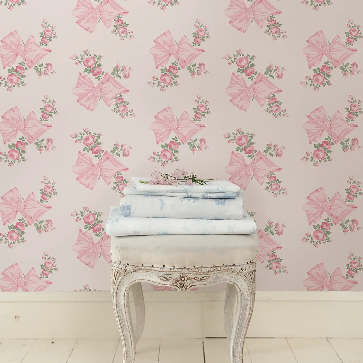 A-Street Prints Rosa Beaux Pink Mint Large Bow Spot Wallpaper | Wallpaper Twins A-Street Prints Rosa Beaux Pink Mint Large Bow Spot Wallpaper - SKU AST4169