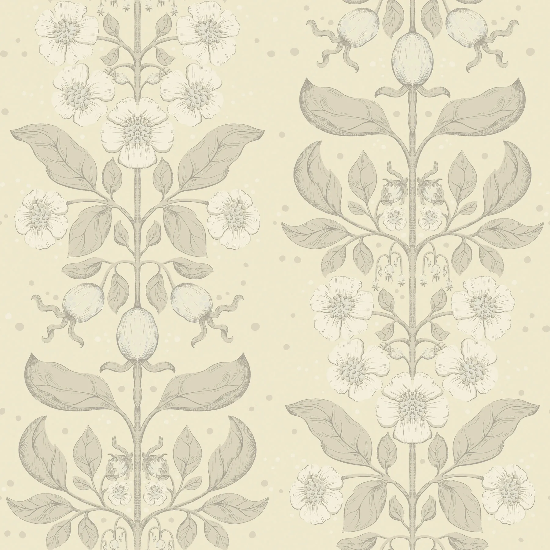 A-Street Prints Rosa Cream Floral Columns Wallpaper - SKU 4201-48009