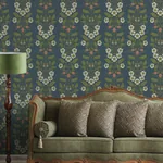 A-Street Prints Rosa Navy Floral Columns Wallpaper | Wallpaper Twins A-Street Prints Rosa Navy Floral Columns Wallpaper - SKU 4201-48013