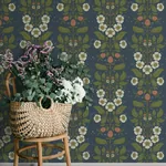 A-Street Prints Rosa Navy Floral Columns Wallpaper | Wallpaper Twins A-Street Prints Rosa Navy Floral Columns Wallpaper - SKU 4201-48013