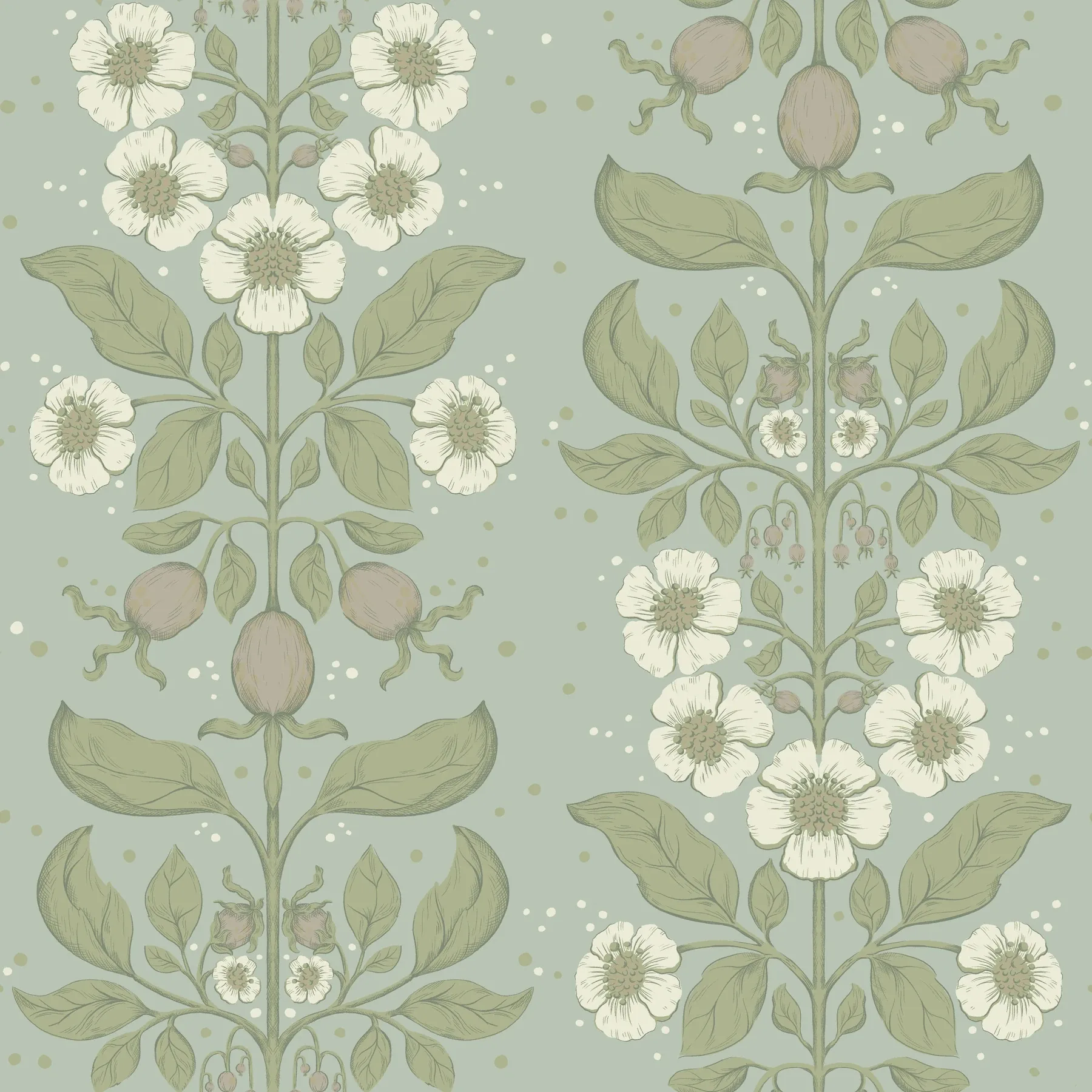 A-Street Prints Rosa Sky Blue Floral Columns Wallpaper - SKU 4201-48011