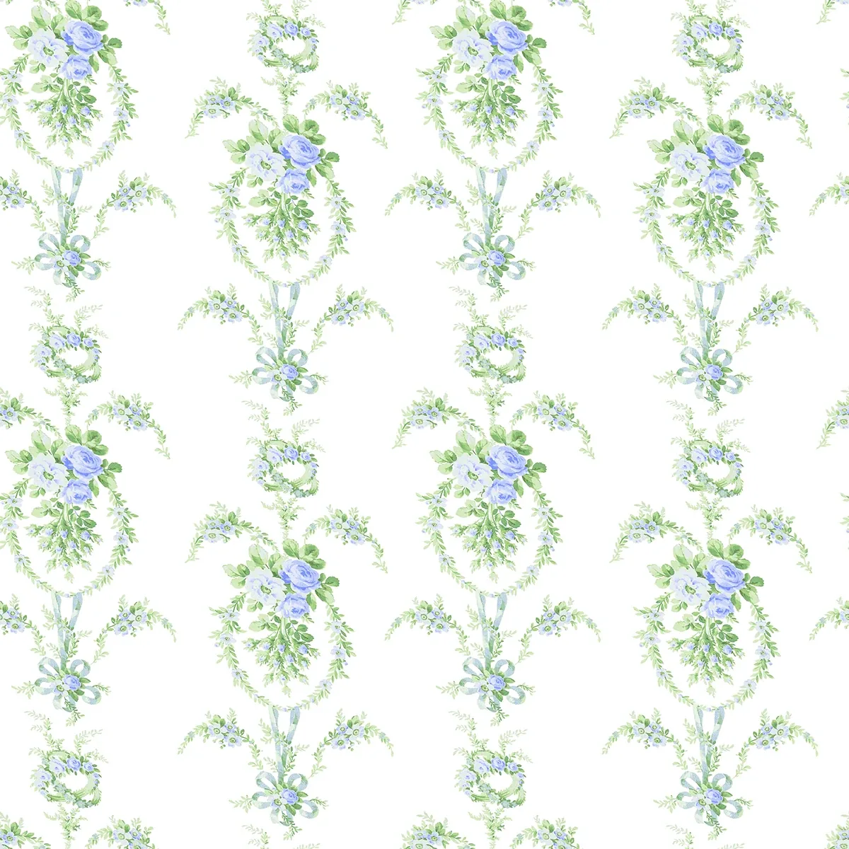 AST6089 | Rose Cheeks Blye Elysees Floral Cluster Wallpaper