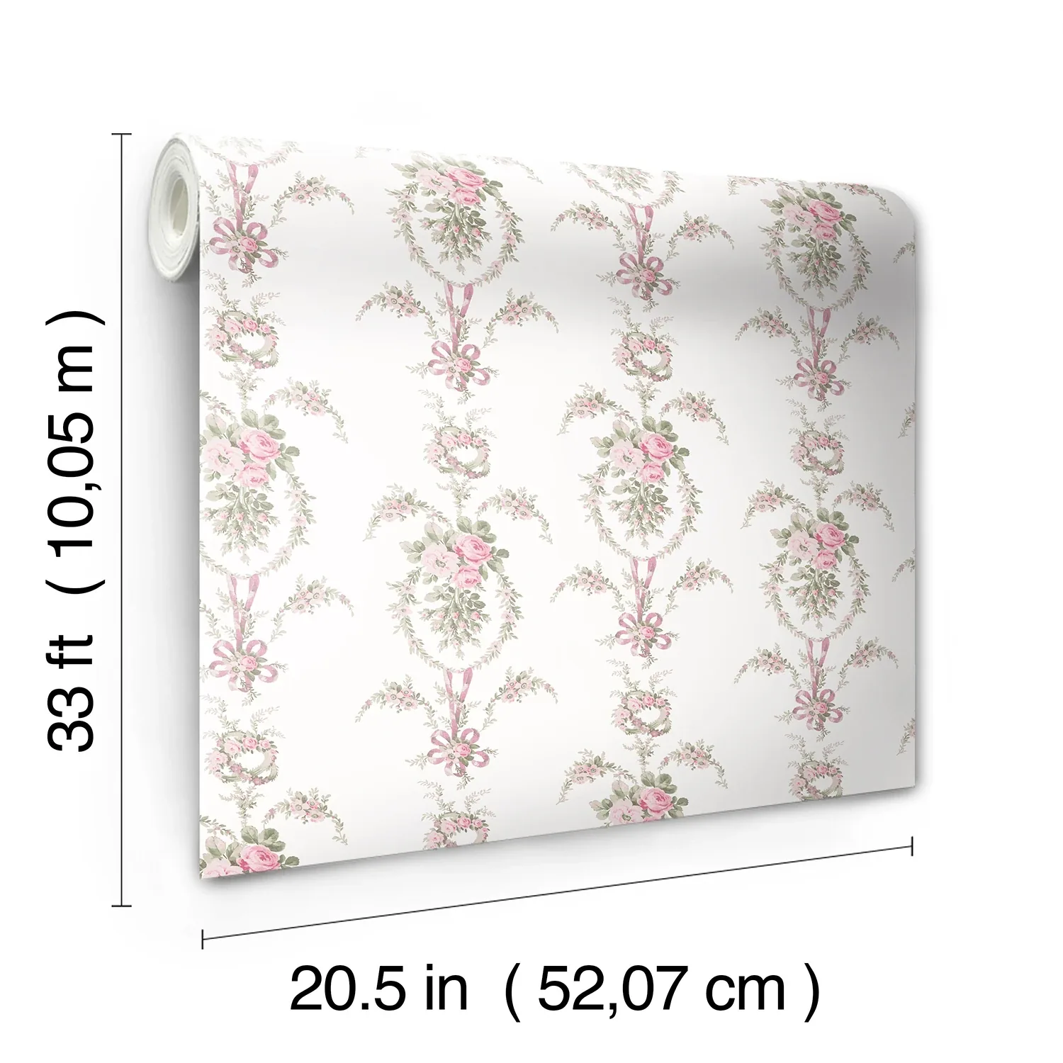 A-Street Prints Rose Cheeks Party Pink Floral Cluster Wallpaper - SKU AST6088