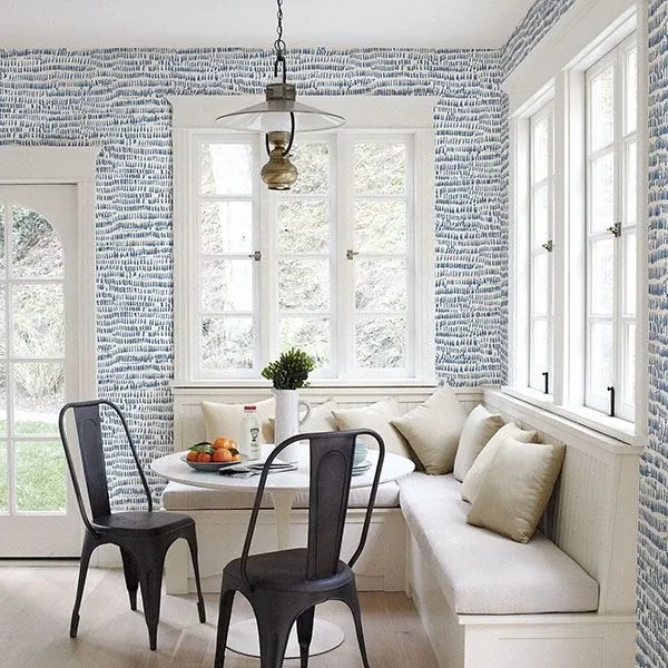 A-Street Prints Runes Blue Brushstrokes Wallpaper - SKU 2764-24357