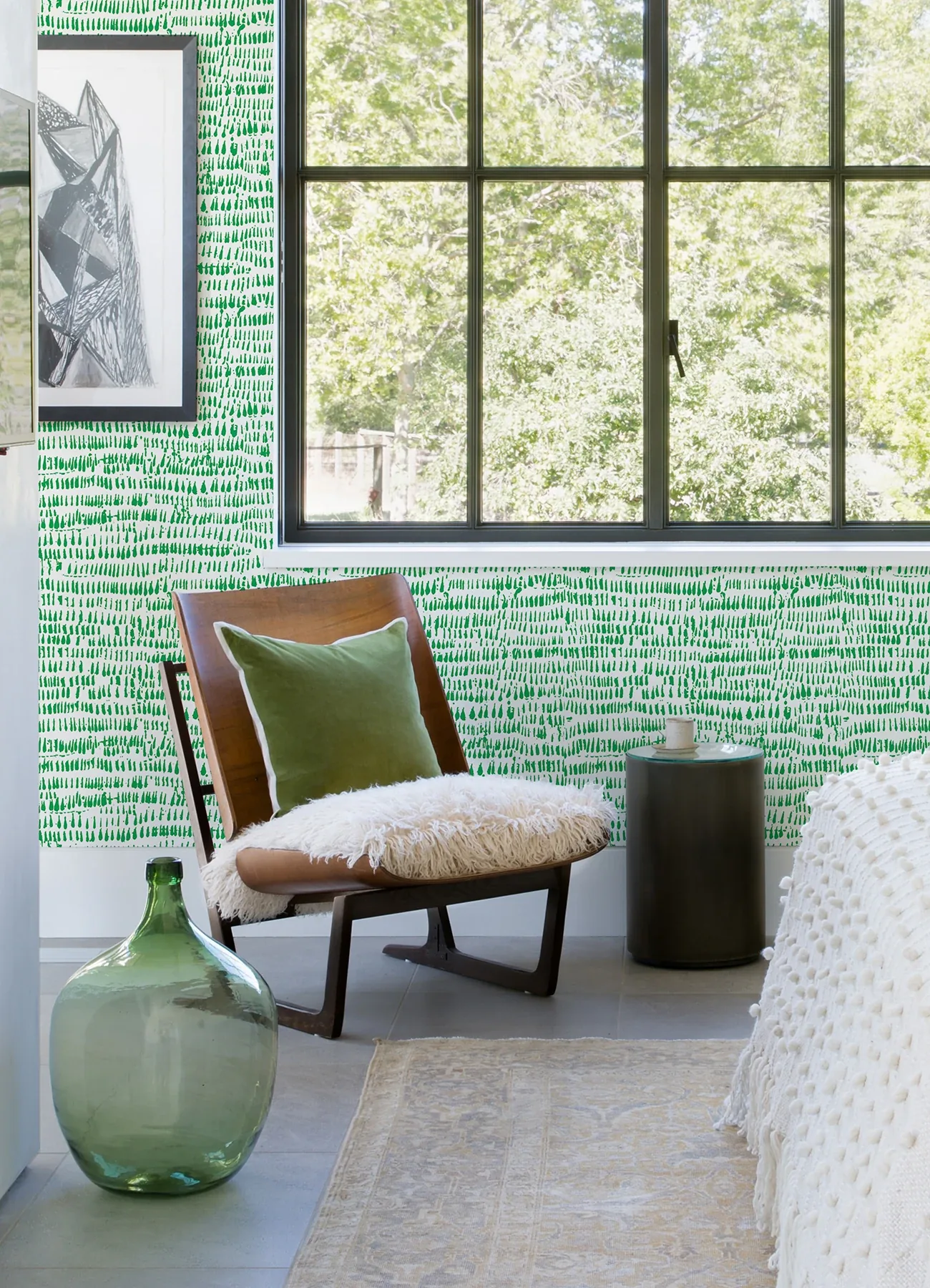 A-Street Prints Runes Green Brushstrokes Wallpaper - SKU 4081-26358
