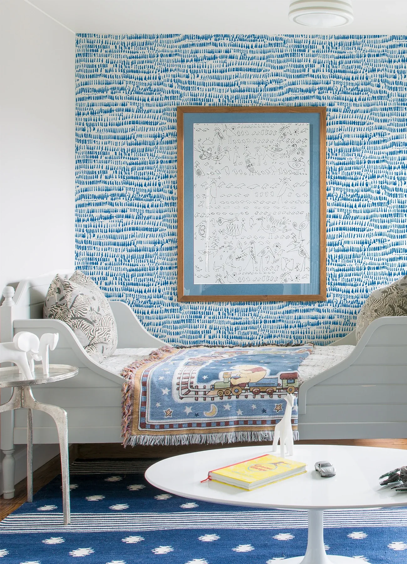 A-Street Prints Runes Sapphire Brushstrokes Wallpaper - SKU 4081-26357