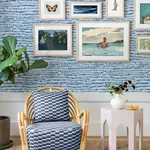 A-Street Prints Runes Sapphire Brushstrokes Wallpaper - SKU 4081-26357