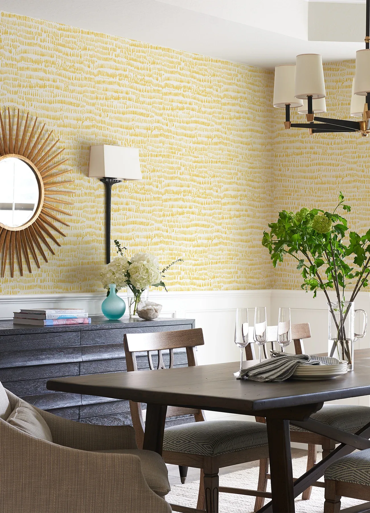 A-Street Prints Runes Yellow Brushstrokes Wallpaper - SKU 4081-26360