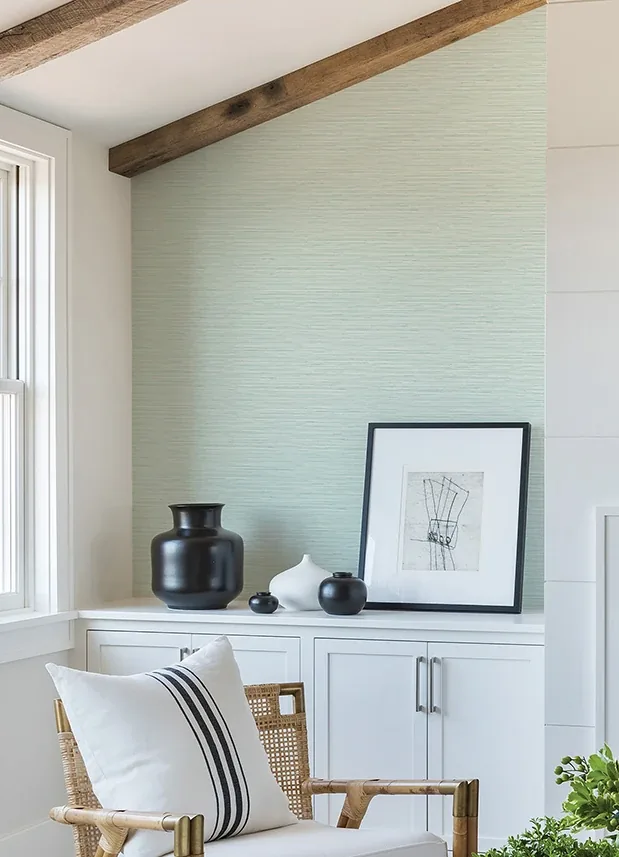 A-Street Prints Rushmore Aqua Faux Grasscloth Wallpaper - SKU 2988-70302