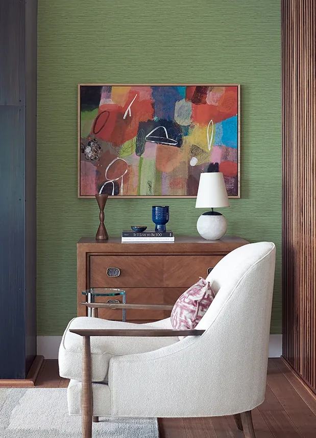 A-Street Prints Rushmore Green Faux Grasscloth Wallpaper - SKU 2988-70304