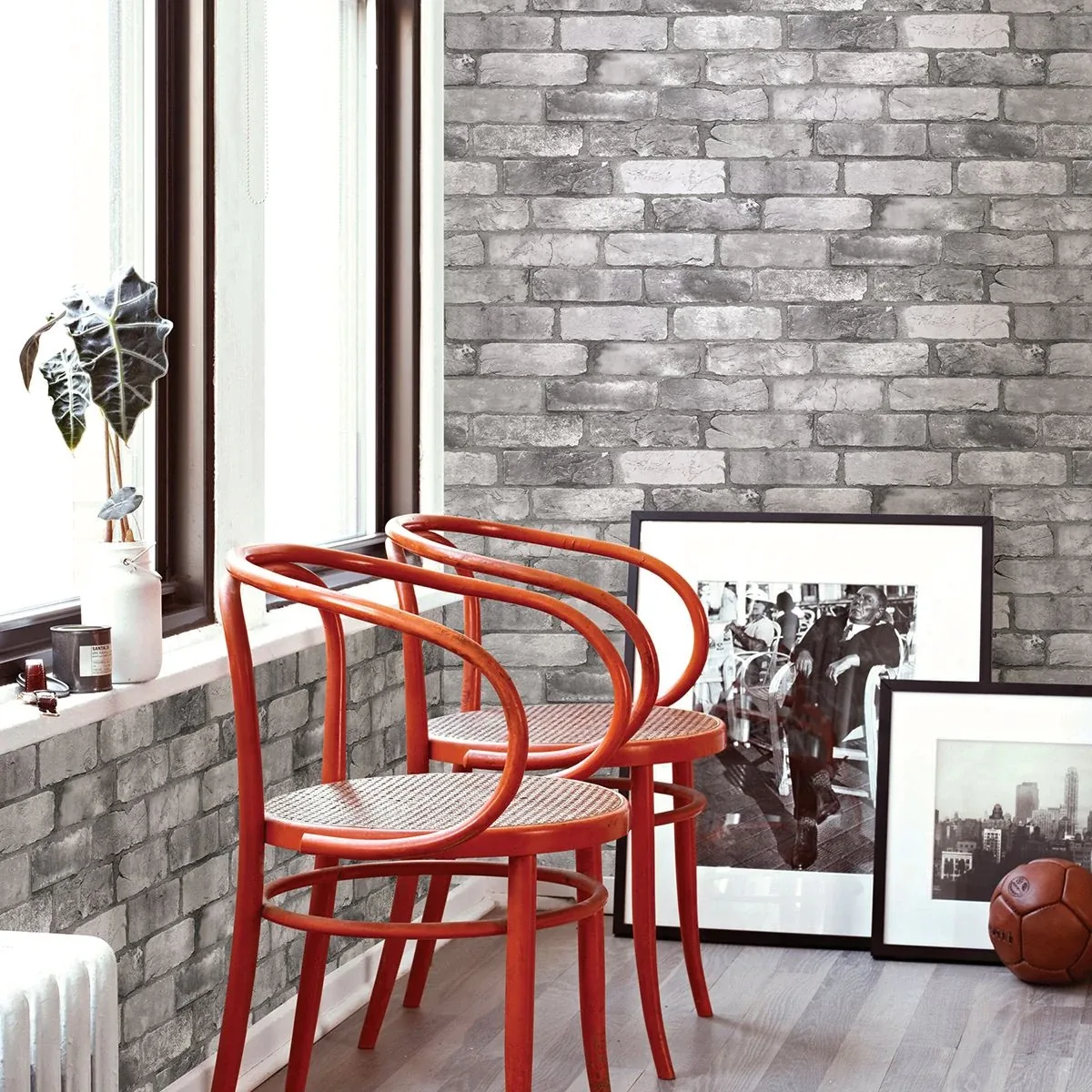 A-Street Prints Rustin Grey Reclaimed Bricks Wallpaper - SKU 2922-25386