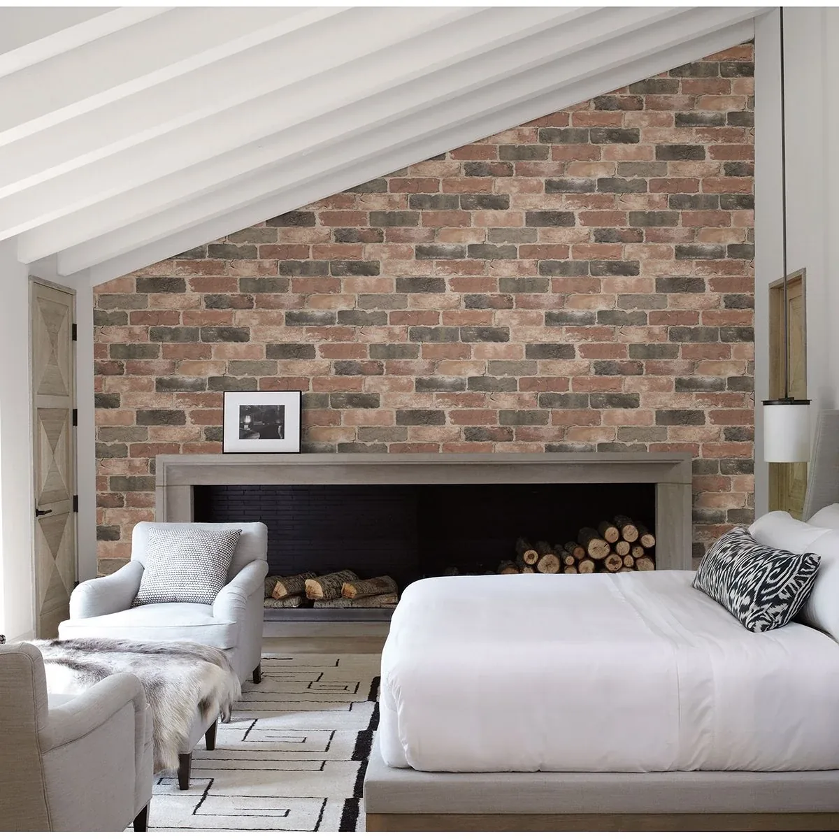 A-Street Prints Rustin Red Reclaimed Bricks Wallpaper - SKU 2922-22320