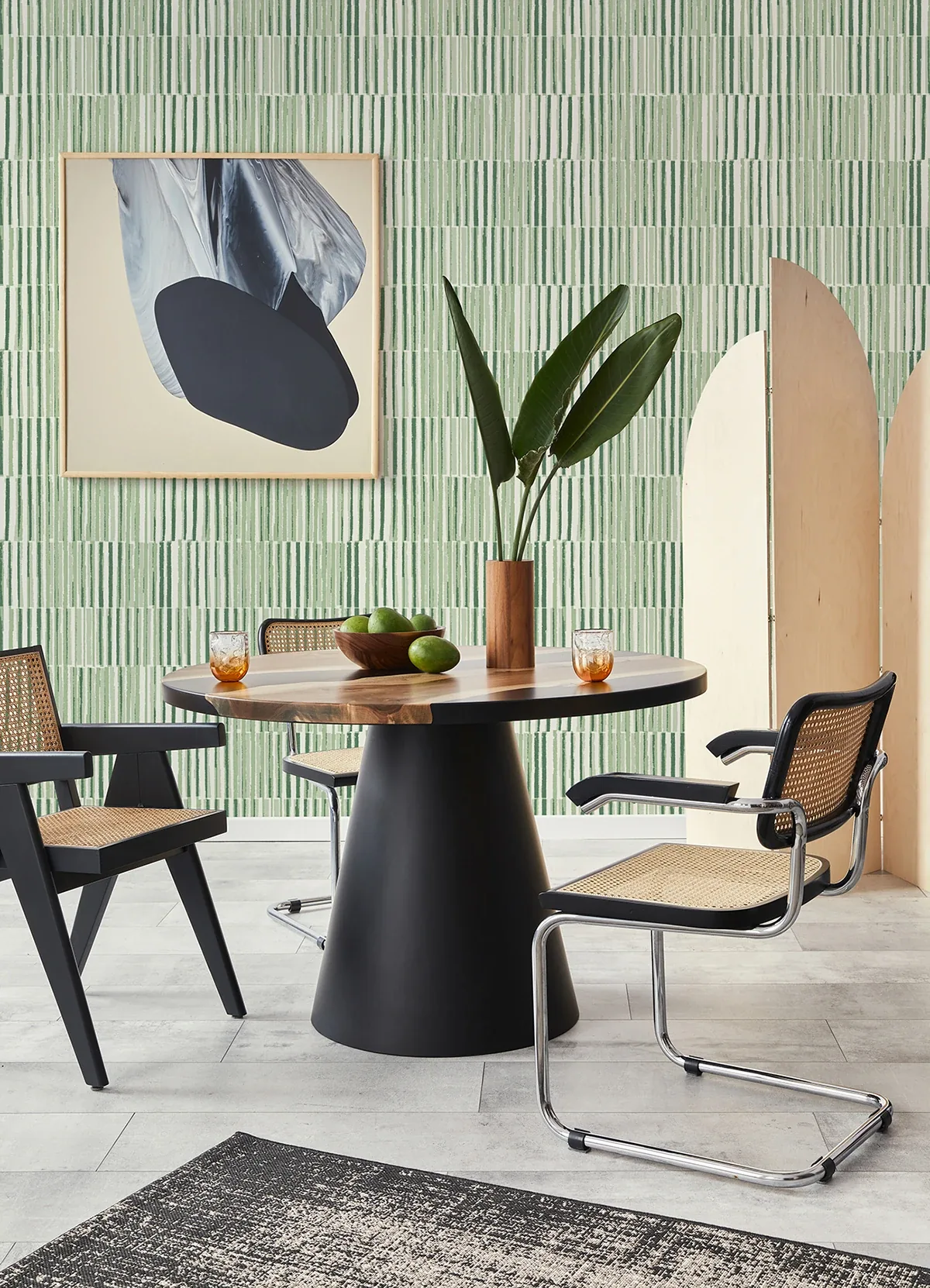 A-Street Prints Sabah Green Stripe Wallpaper - SKU 4014-26417