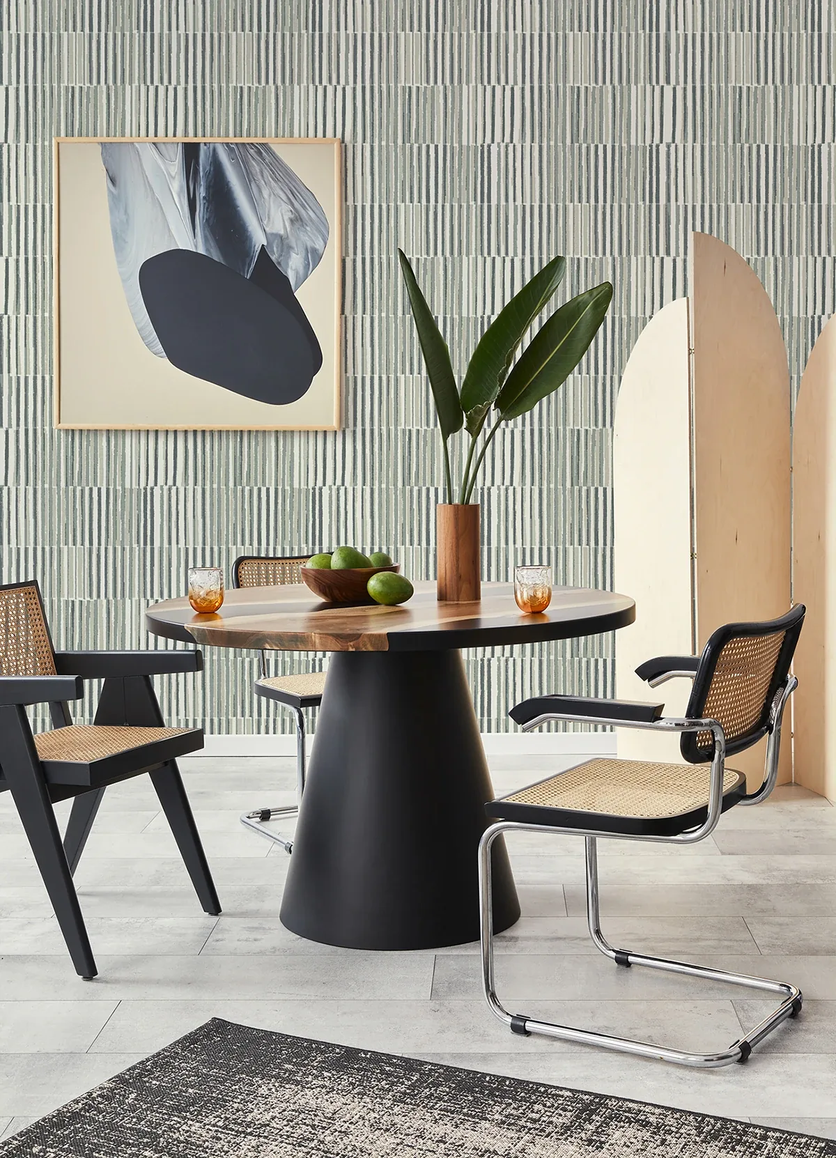 A-Street Prints Sabah Slate Stripe Wallpaper - SKU 4014-26415
