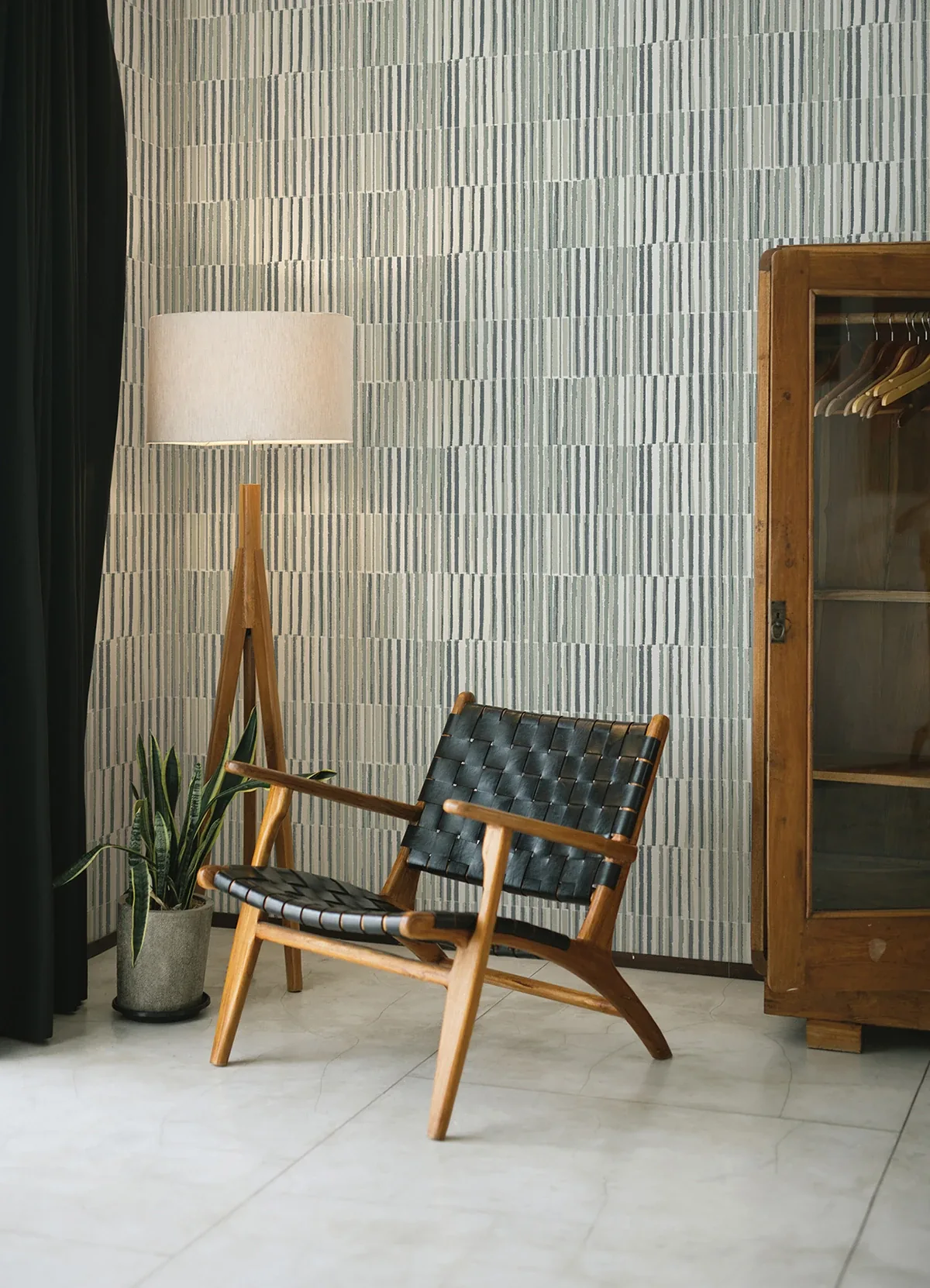 A-Street Prints Sabah Slate Stripe Wallpaper - SKU 4014-26415