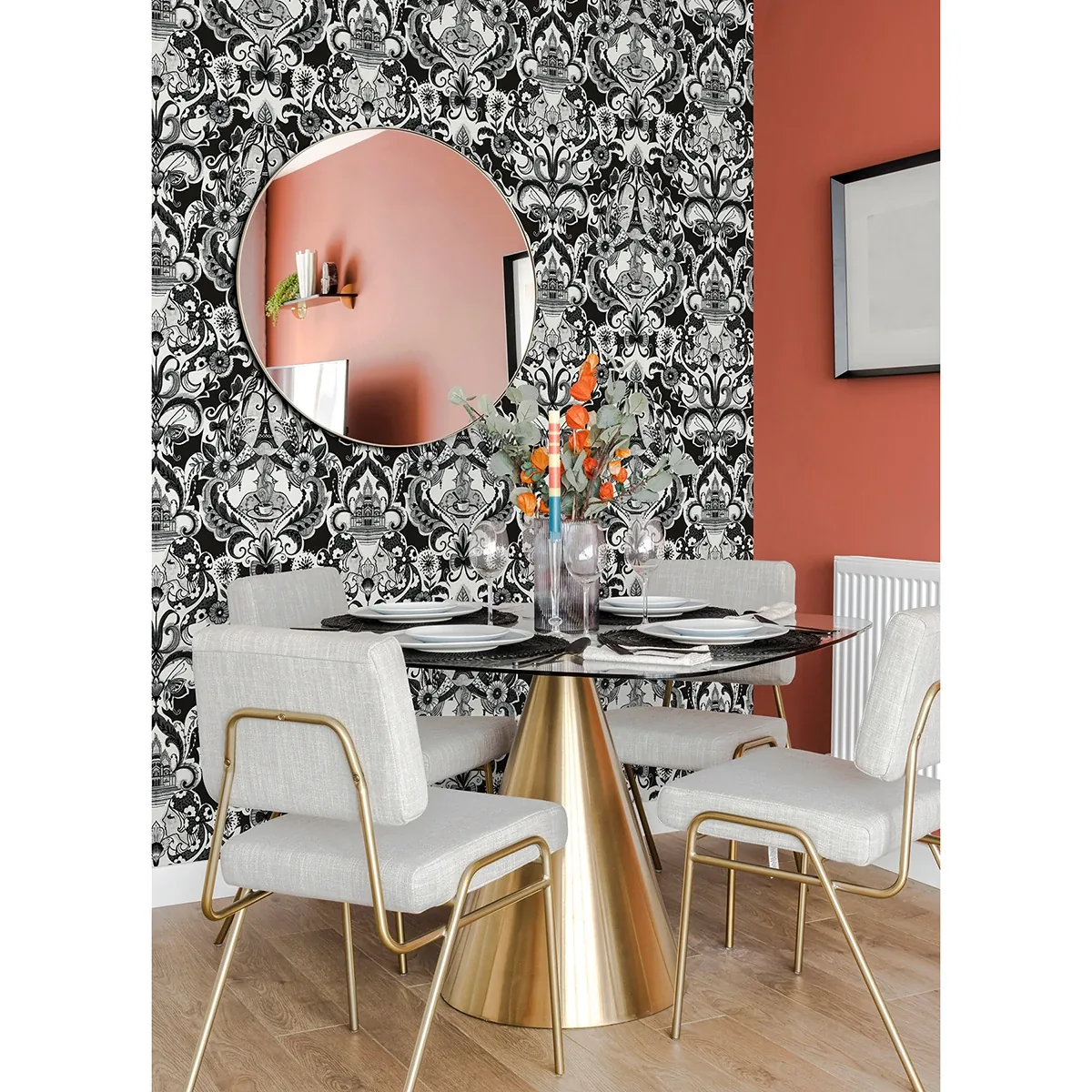 A-Street Prints Sadie Black Parisian Damask Wallpaper - SKU 2973-90886