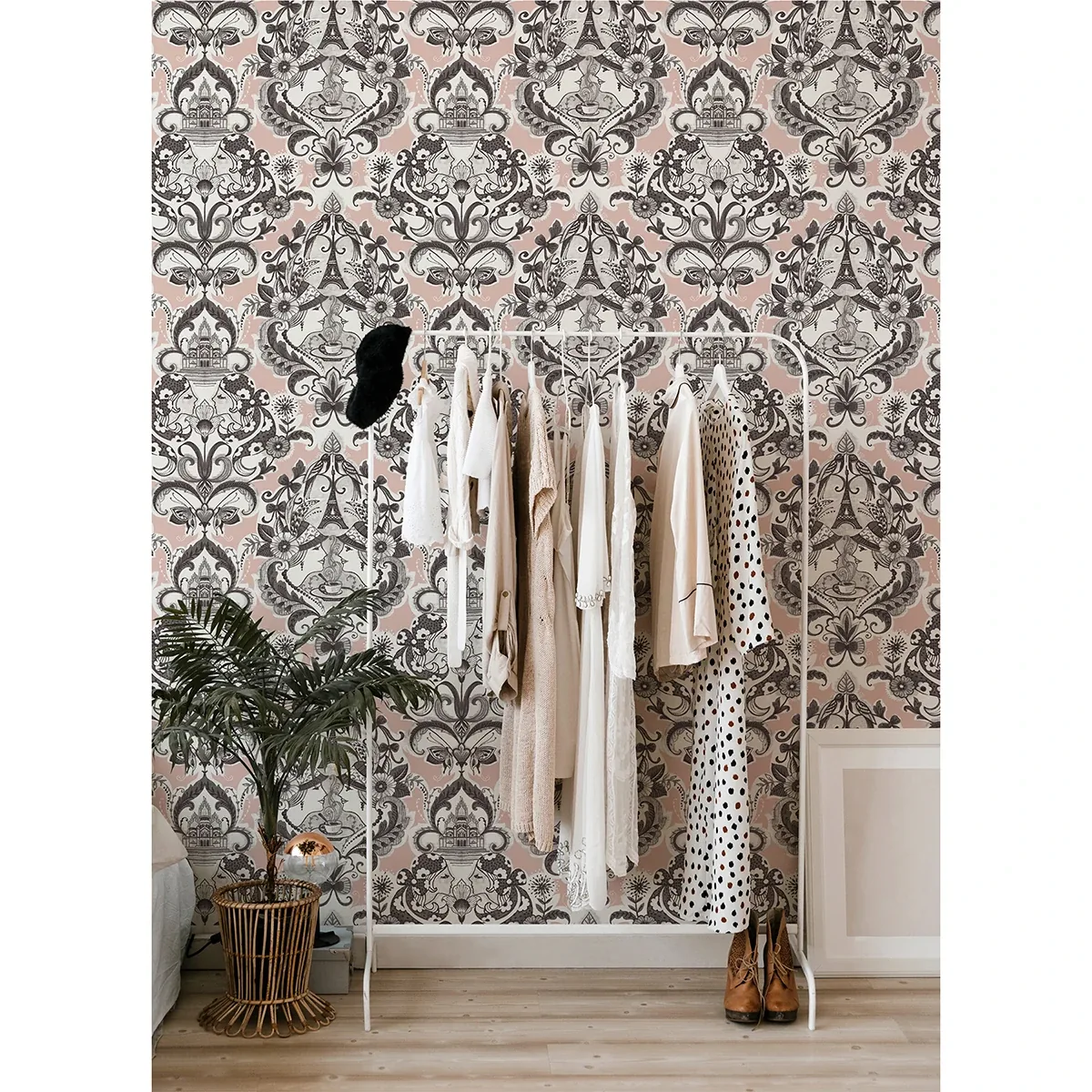 A-Street Prints Sadie Blush Parisian Damask Wallpaper - SKU 2973-90884