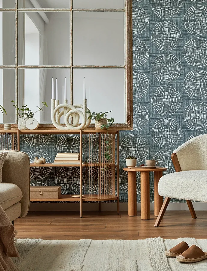 A-Street Prints Salma Denim Medallion Wallpaper | Wallpaper Twins A-Street Prints Salma Denim Medallion Wallpaper - SKU 4141-27123