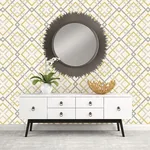 A-Street Prints Saltire Emile Yellow Lattice Wallpaper - SKU 2901-22652
