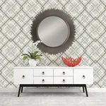 A-Street Prints Saltire Taupe Plaid Wallpaper - SKU 2697-22649
