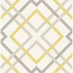 A-Street Prints Saltire Yellow Lattice Wallpaper - SKU 2697-22652