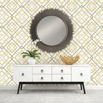 A-Street Prints Saltire Yellow Lattice Wallpaper - SKU 2697-22652