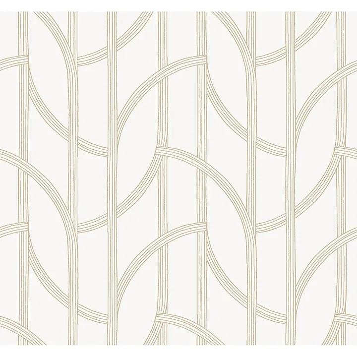 A-Street Prints Salvo Gold Curved Contours Wallpaper - SKU 4172-82008