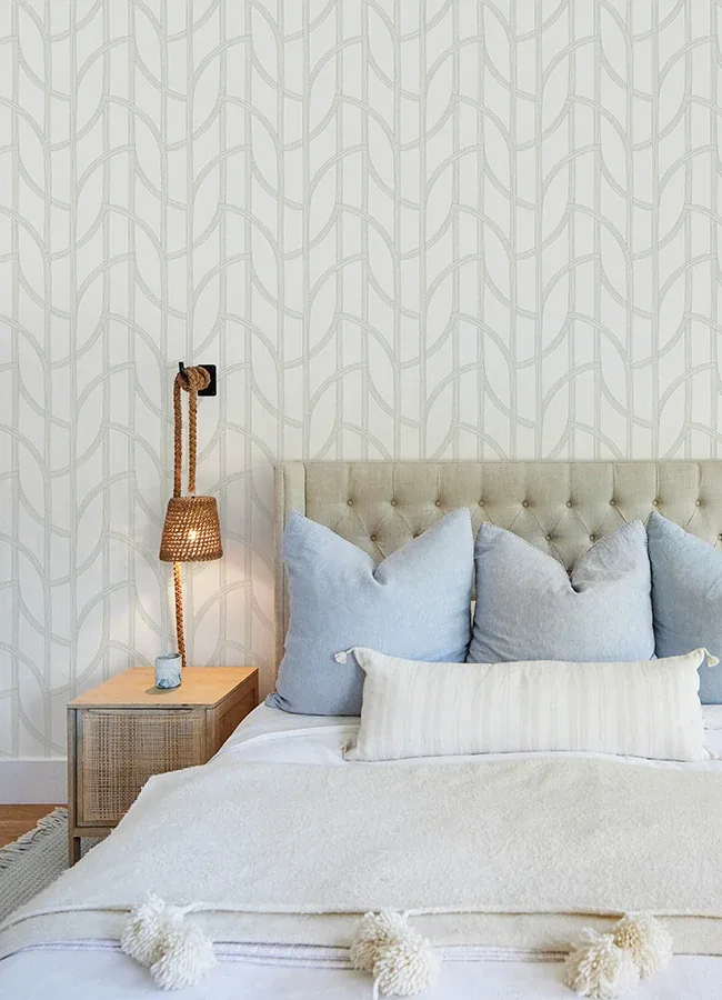 A-Street Prints Salvo Light Green Curved Contours Wallpaper - SKU 4172-82009