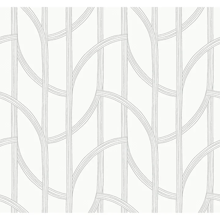 4172-82011 | Salvo Silver Curved Contours Wallpaper