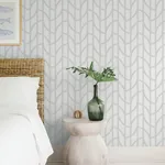 A-Street Prints Salvo Silver Curved Contours Wallpaper | Wallpaper Twins A-Street Prints Salvo Silver Curved Contours Wallpaper - SKU 4172-82011