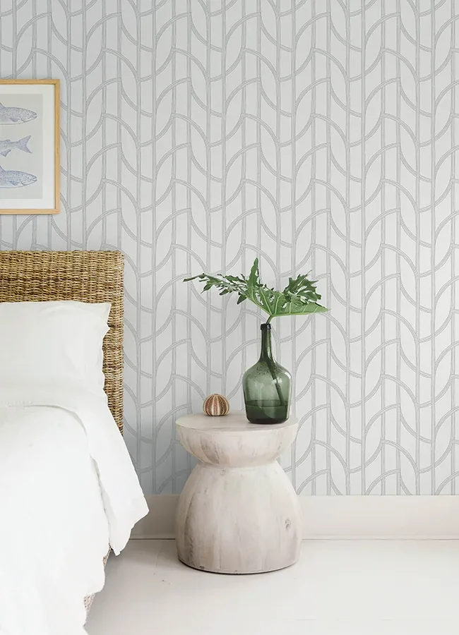 A-Street Prints Salvo Silver Curved Contours Wallpaper | Wallpaper Twins A-Street Prints Salvo Silver Curved Contours Wallpaper - SKU 4172-82011
