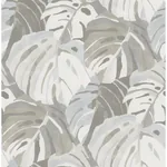 A-Street Prints Samara Stone Monstera Leaf Wallpaper - SKU 2969-26008