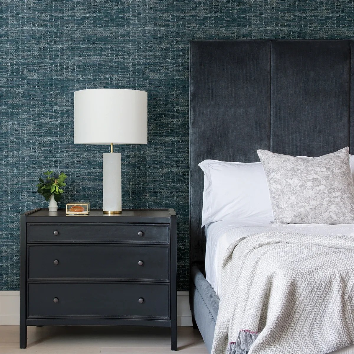 A-Street Prints Samos Blue Texture Wallpaper - SKU 2975-26253
