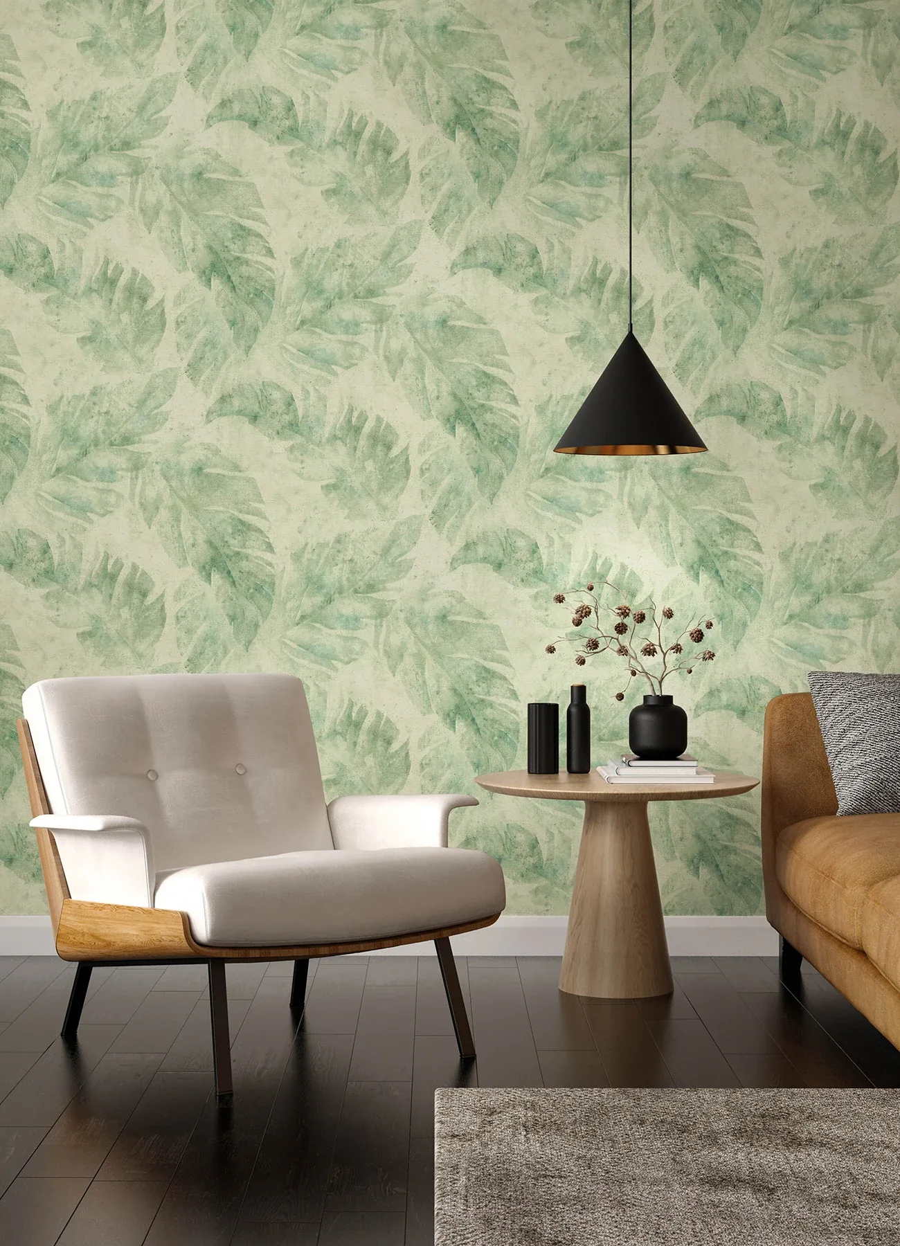 A-Street Prints Sanne Green Palm Wallpaper - SKU 4202-416121
