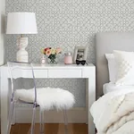 A-Street Prints Sarni Platinum Grid Wallpaper - SKU 2976-86532
