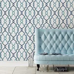 A-Street Prints Sausalito Navy Lattice Wallpaper - SKU 2697-22627