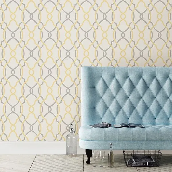 A-Street Prints Sausalito Yellow Lattice Wallpaper - SKU 2697-22620