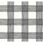 A-Street Prints Scarborough Black Striated Plaid Wallpaper - SKU 2927-80900