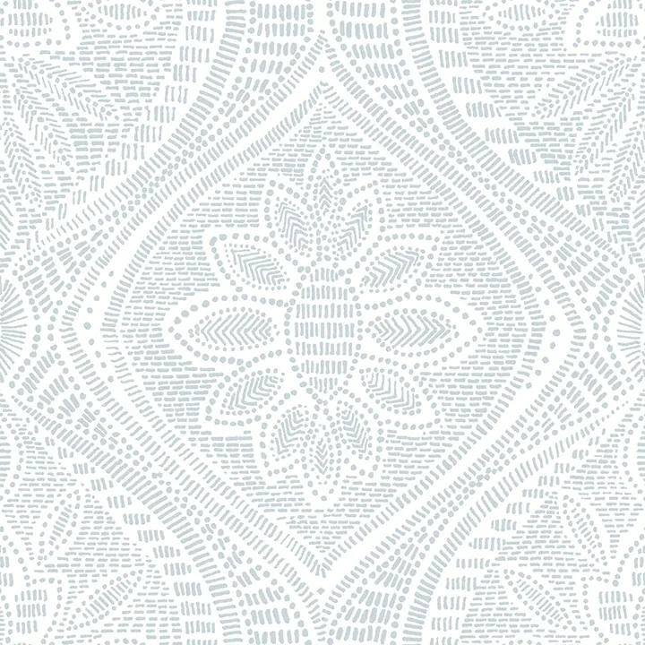 4074-26642 | Scout Light Blue Floral Ogee Wallpaper